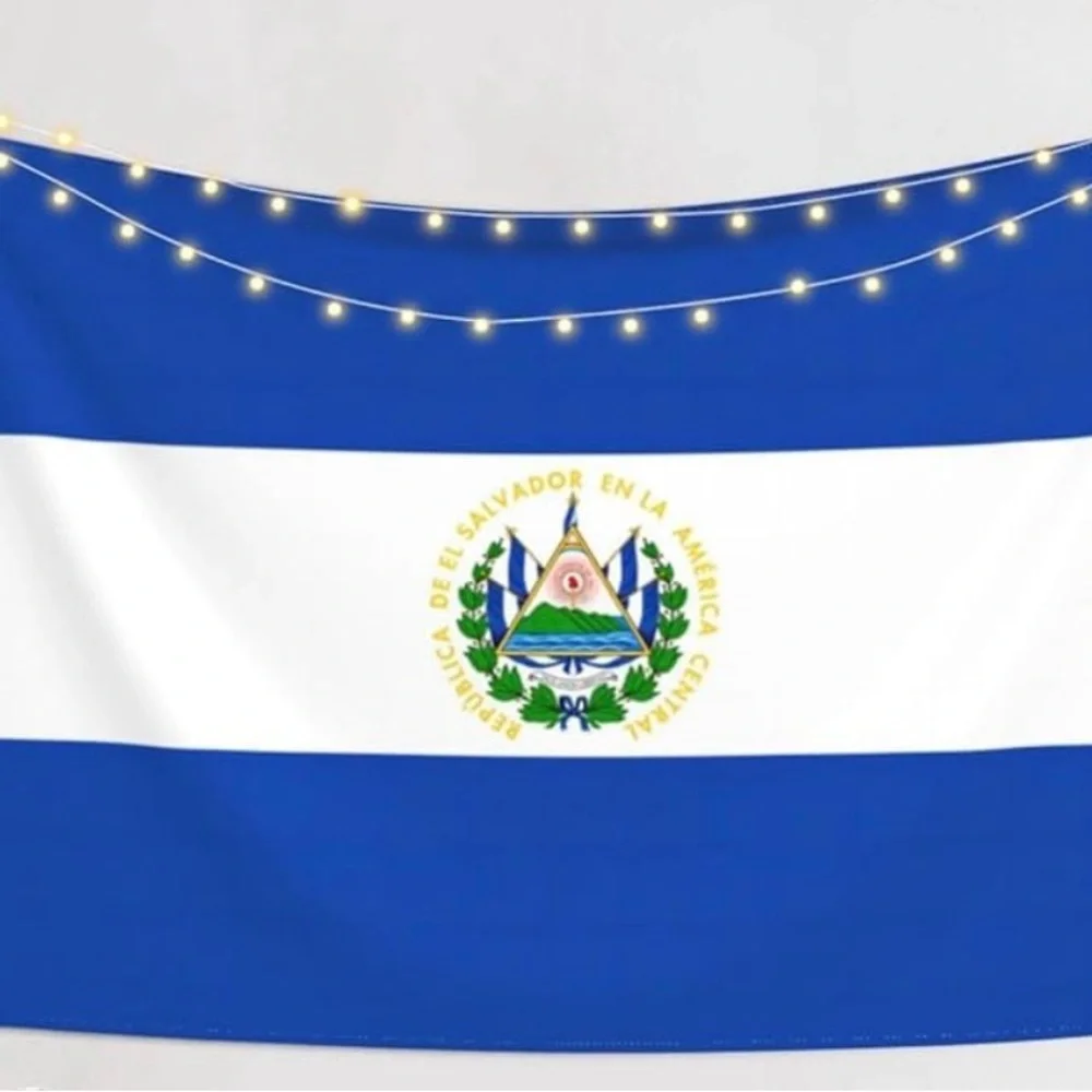 El Salvador Flag Tapestry - Blue and White National Wall Hanging